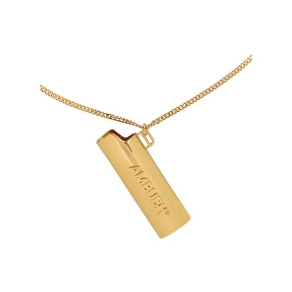 NEW AMBUSH logo lighter case chain necklace in gold - Picture 2 of 2